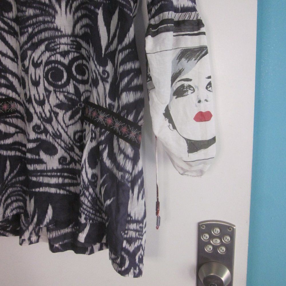 Custo Barcelona Size 3 Lightweight Tunic Mini Dress Swim Coverup Women Size M L - Picture 12 of 14